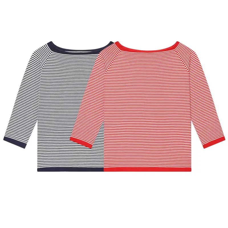 Damen Maritimes Ringel-Boatneck-Shirt mit dreiviertelärmeln Drune