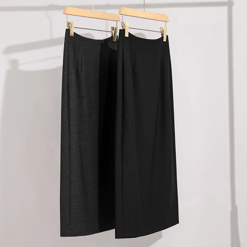 Damen Maxirock aus Feinstrick mit geradem Fall und hoher Taille Drune