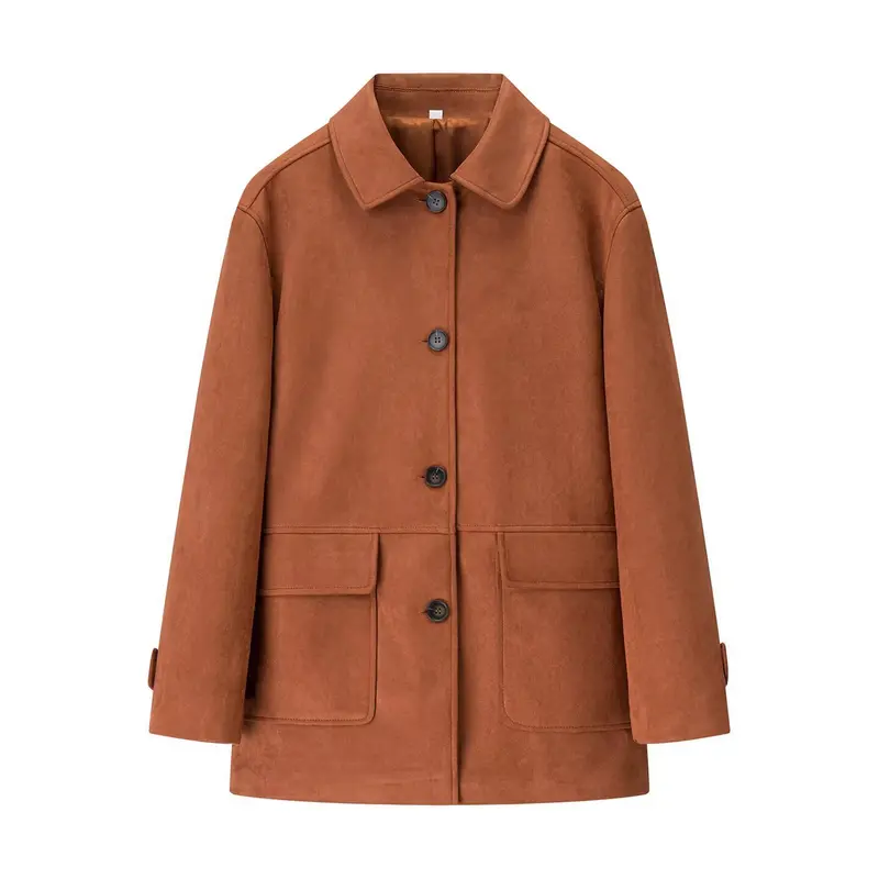 Damen Midilanger Veloursoptik-Mantel Drune