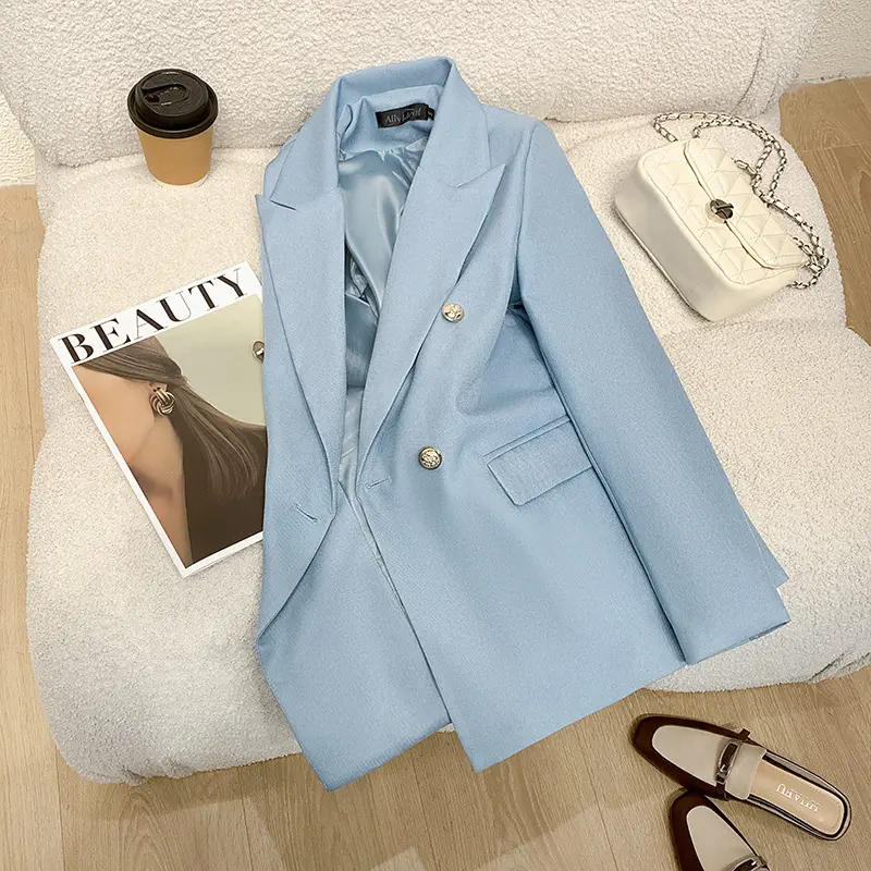 Damen Moderner Doppelt Knopfgesteckter Blazer Drune