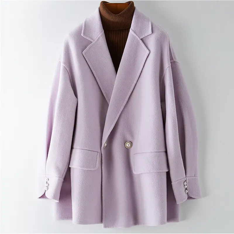 Damen Moderner Oversized Blazer mit Dekorativen Knöpfen Drune