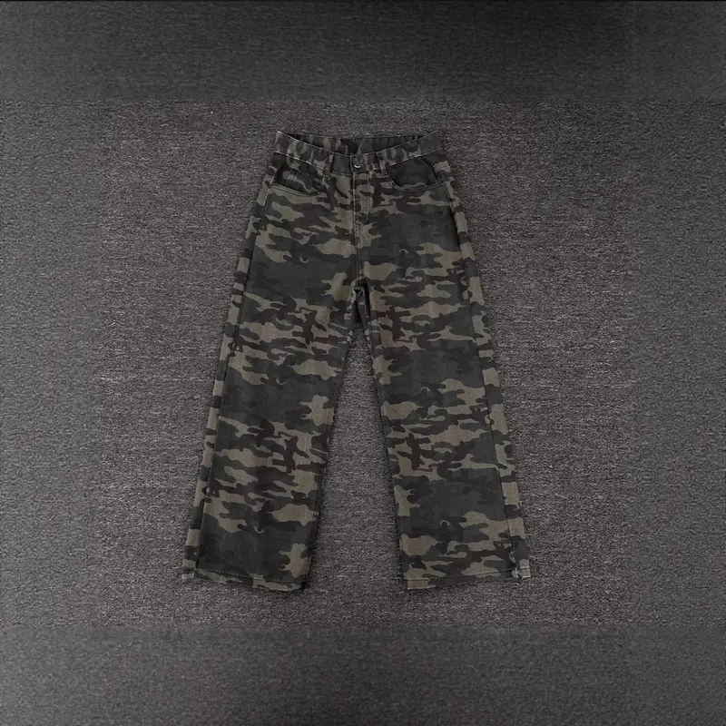 Damen Modische Camouflage Cargo-Hose Drune