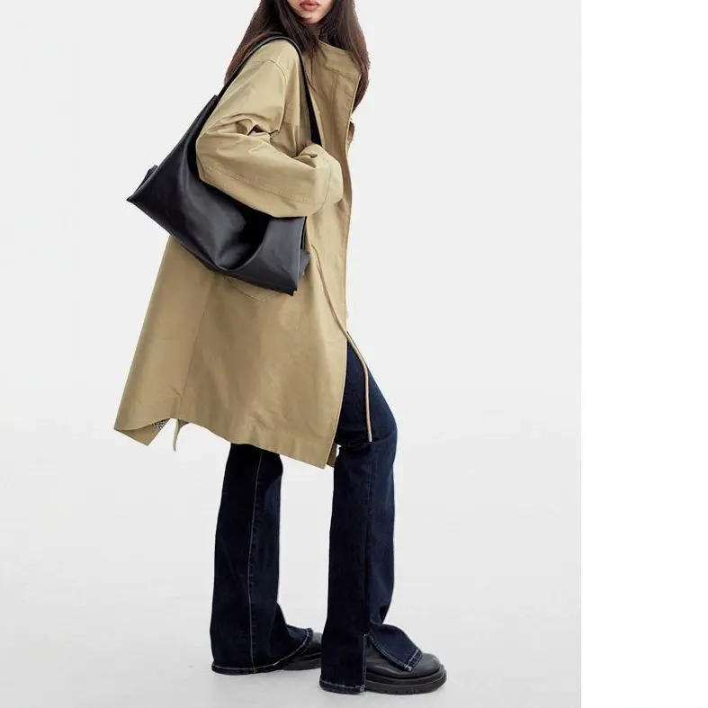 Damen Modische Übergangsjacke mit hohem Kragen Drune 1789268979
