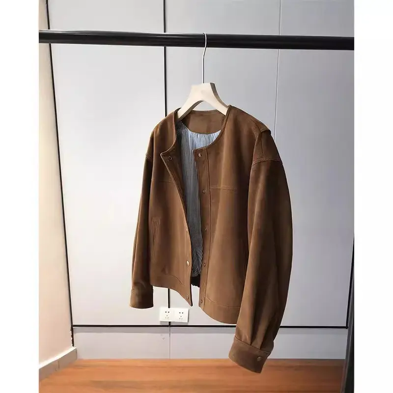 Damen Modische und lässige Wildlederjacke Drune