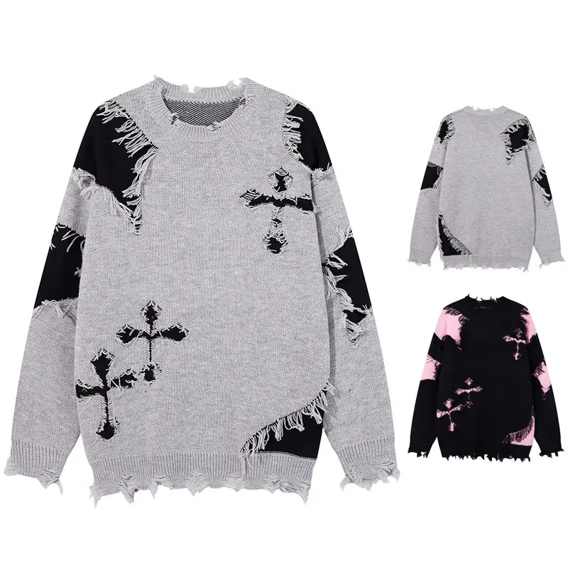 Damen Modischer Grobstrickpullover mit einzigartigem Zopfmuster Drune