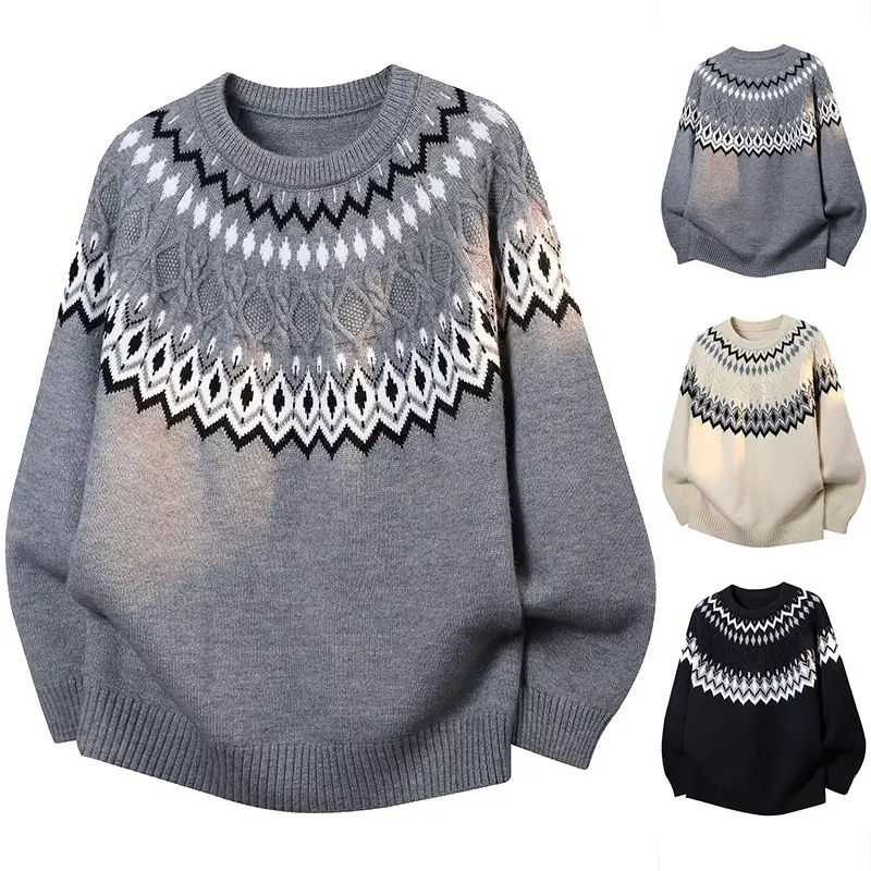 Damen Modischer Grobstrickpullover mit Zopfdesign Drune