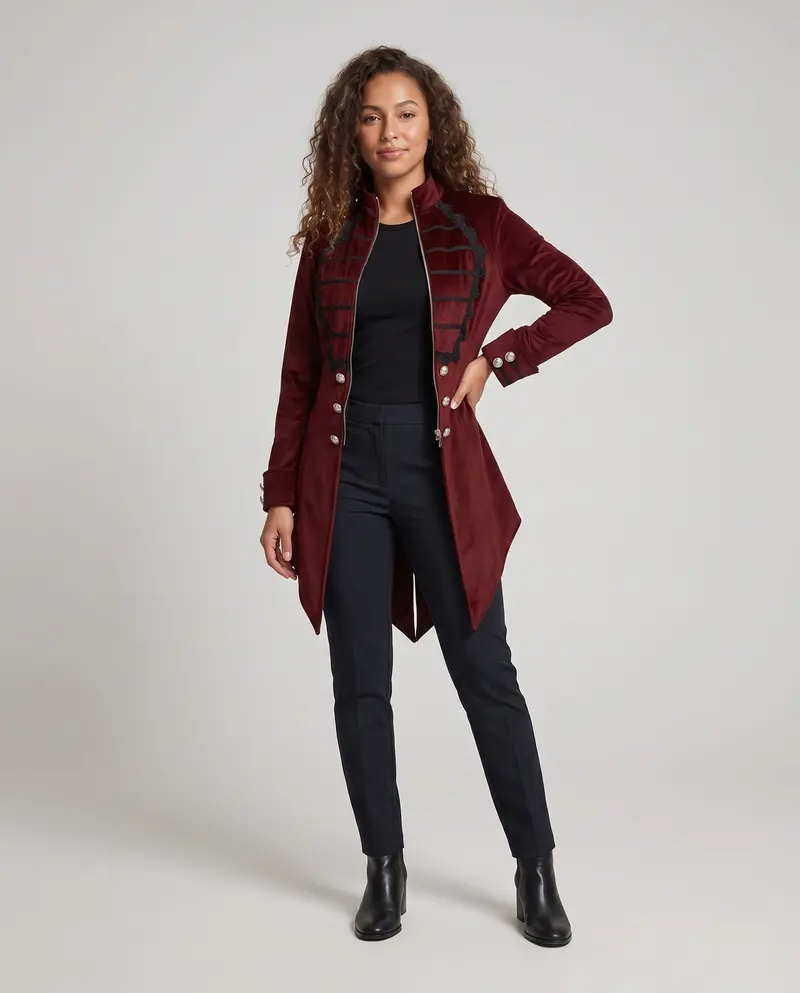 Damen modischer Langzeit-Blazer mit eleganter Frontpartie Drune