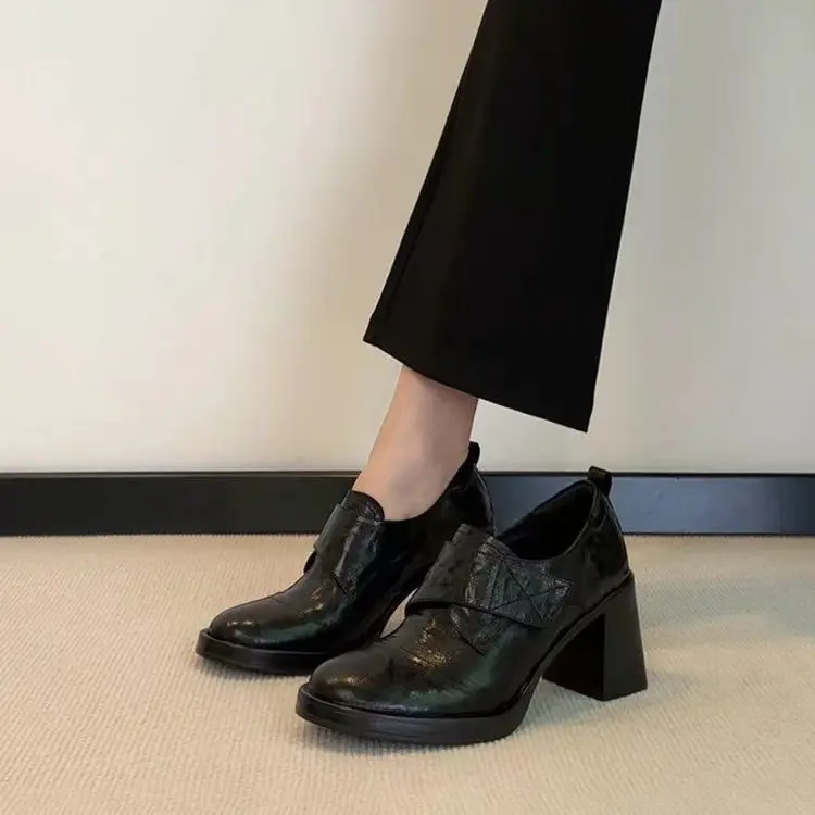 Damen Monkstrap-Loafer mit breitem Riemen und skulpturiertem Blockabsatz Drune