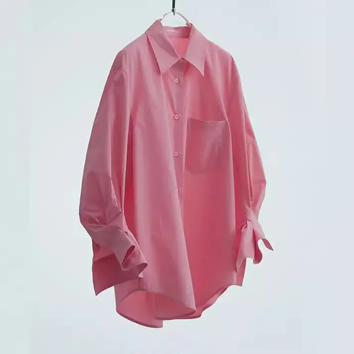 Damen Oversize-Baumwollhemd mit extra weitem Schnitt und Brusttasche Drune