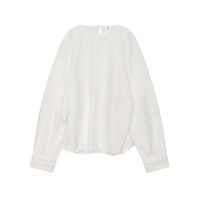 Damen Oversize-Bluse mit Ballonärmeln und Manschetten Drune