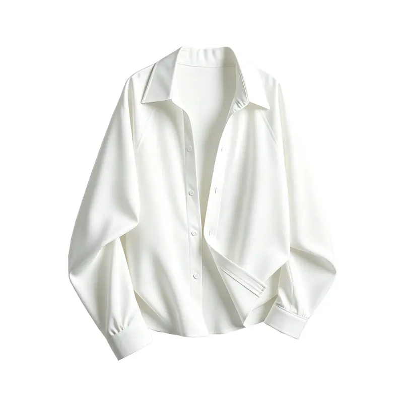 Damen Oversize-Blusenshirt aus fließendem Stretch mit Hemdkragen Drune