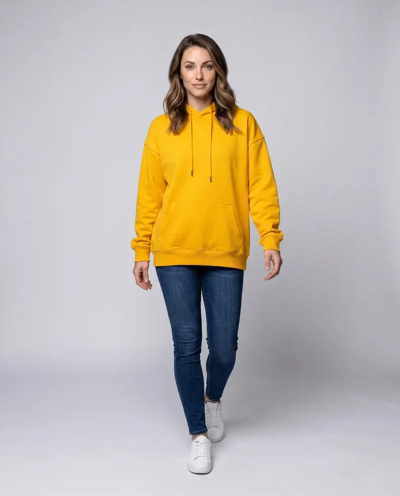Damen Oversize Hoodie in Relaxed Fit mit Kängurutasche Drune