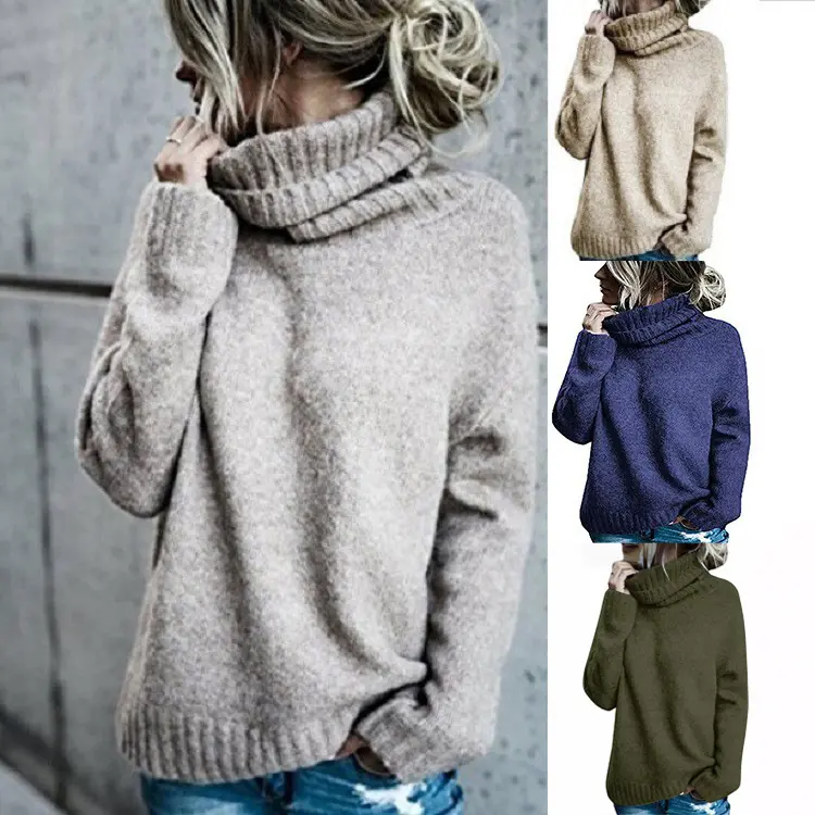 Damen Oversize-Kuschel-Rollkragenpullover aus Feinstrick Drune