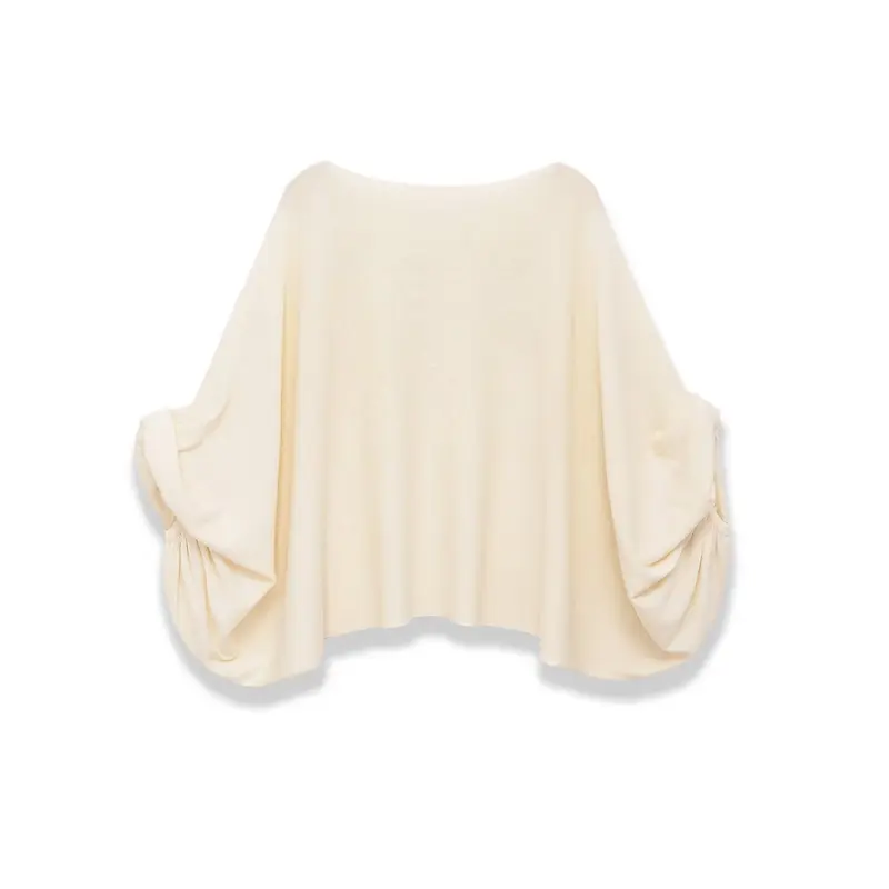 Damen Oversize Poncho-Top mit Fledermausärmeln und Tunnelzug-Detail Drune