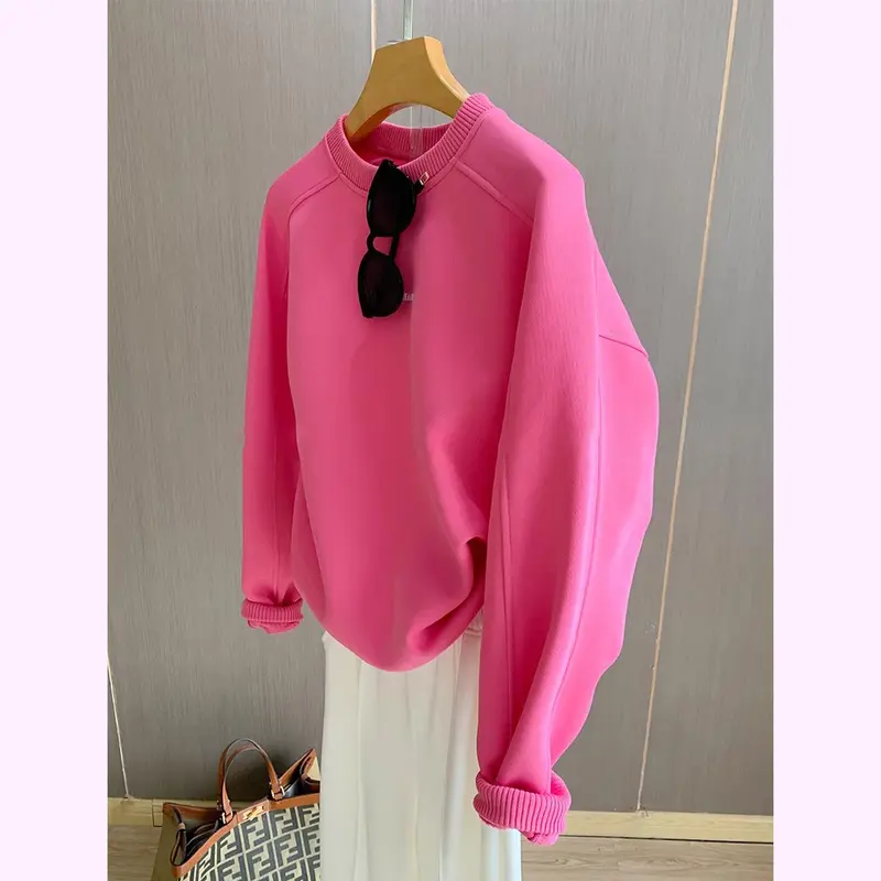 Damen Oversize-Sweatshirt mit Rippbündchen und softer Innenseite Drune