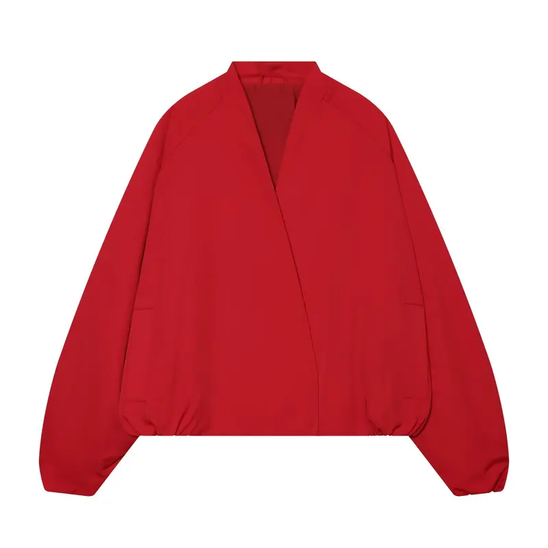 Damen Oversized Bomberjacke mit Schalkragen, Raglanärmeln und elastischem Saum Drune
