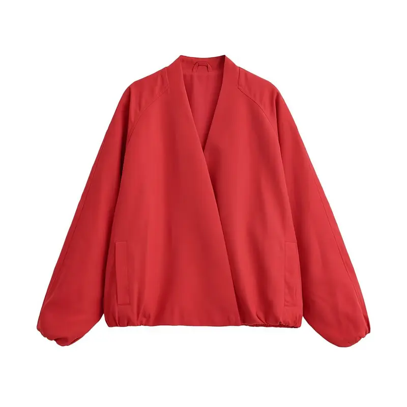 Damen Oversized Kimono-Übergangsjacke mit Raglanärmeln und elastischem Saum Drune
