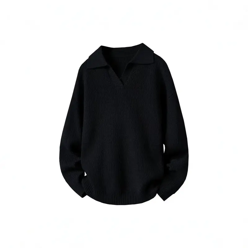 Damen Oversized Pullover mit Kragen Drune