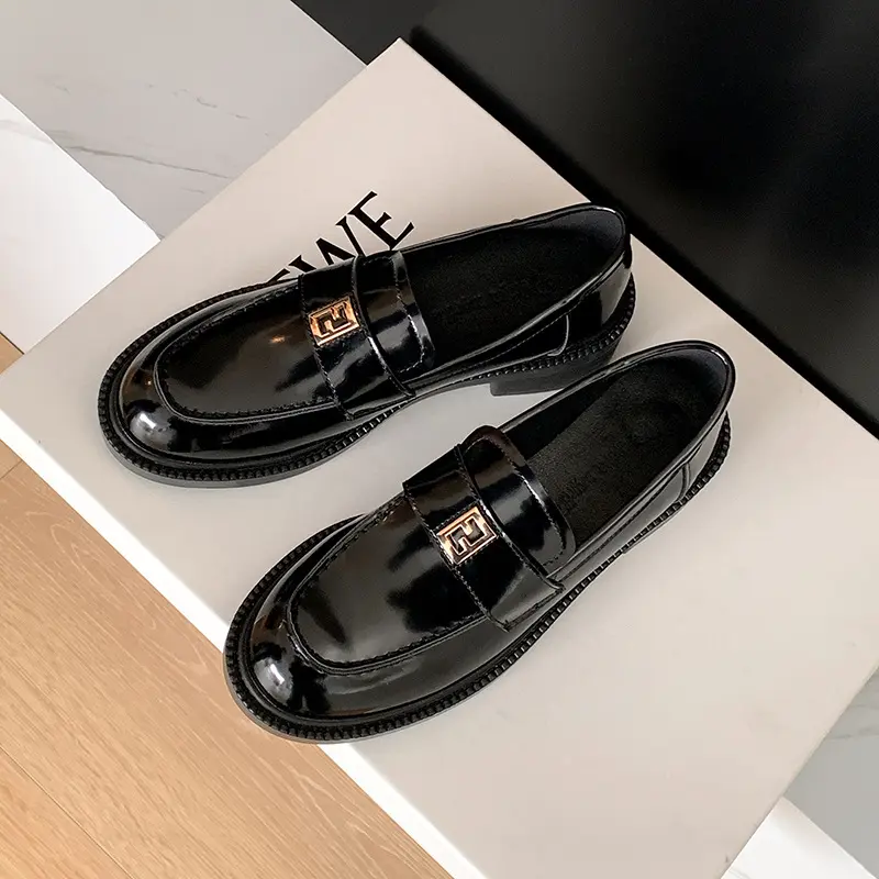 Damen Patent-Loafer im Penny-Design mit sculpted Blockabsatz Drune