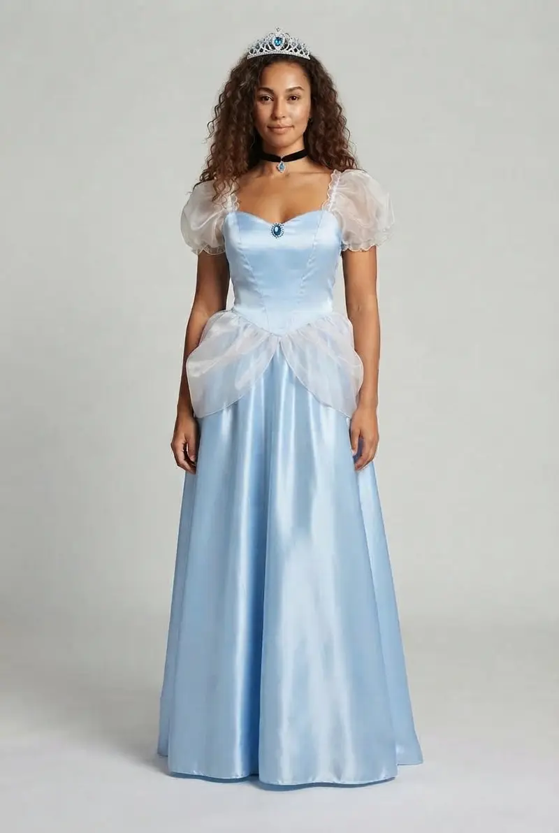 Damen Prinzessinnen Abendkleid mit schimmerndem Tüll Drune