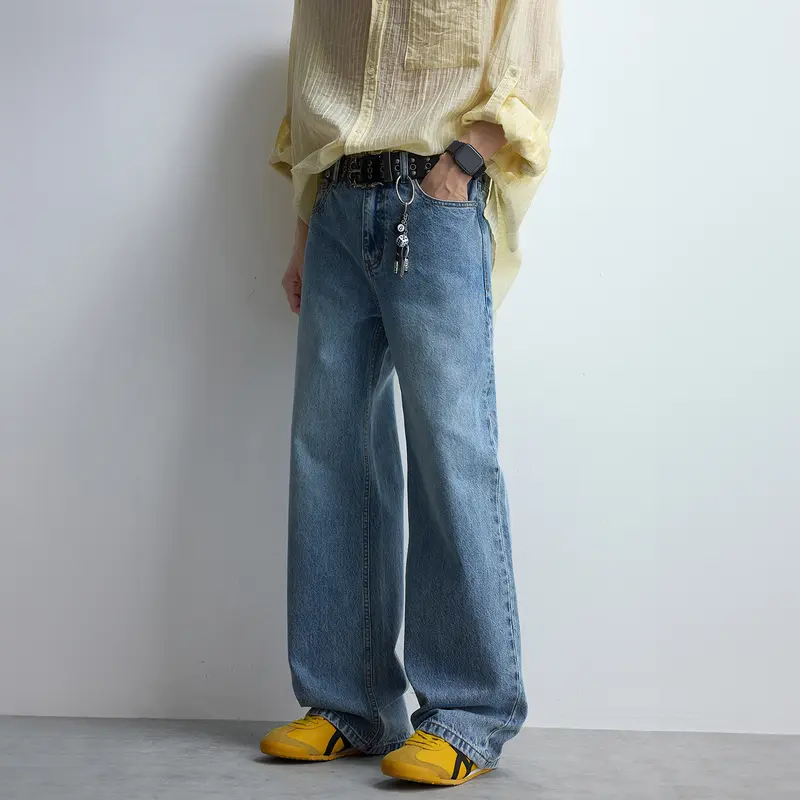 Damen Relaxed-Jeans mit extra weitem Bein, hoher Bund und cleanem Minimal-Design Drune
