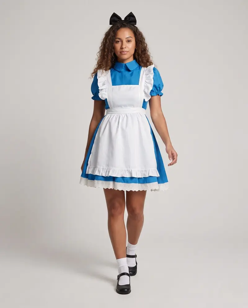 Damen Retro-Kostümkleid mit Rüschendetails Drune