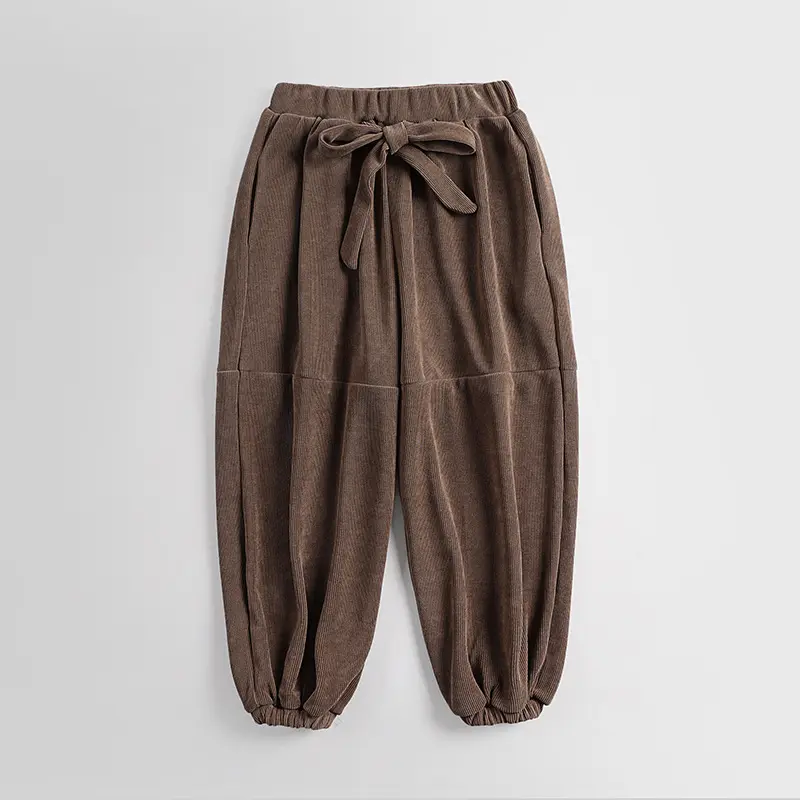 Damen Ripp-Joggerhose mit Tunnelzug hohem Bund und elastischen Bündchen Drune