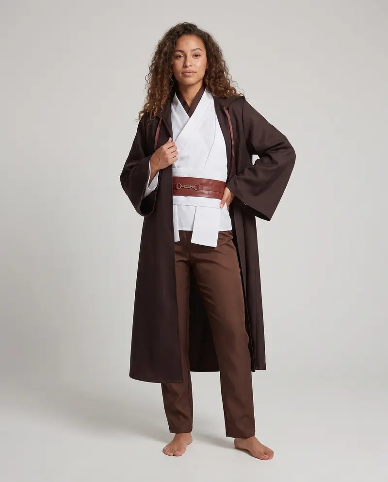 Damen Samurai Kostüm mit traditionellem Kimono und Umhang Drune