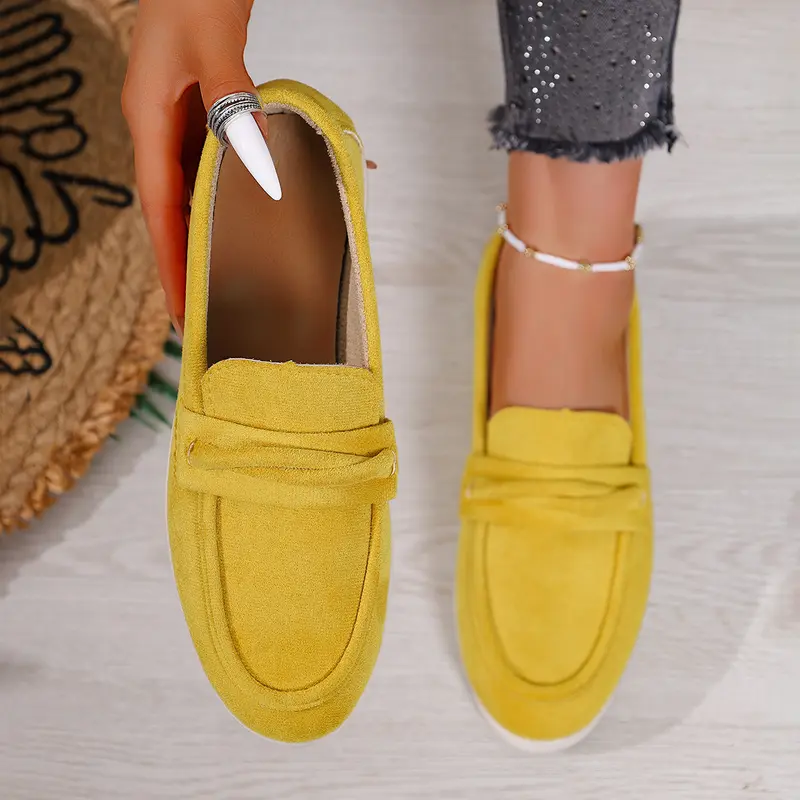 Damen Slip-On-Loafer aus Veloursimitat mit gepolstertem Fußbett Drune