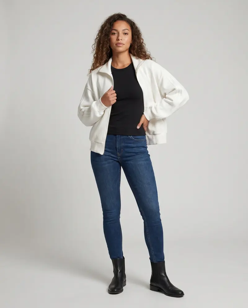 Damen Sportjacke mit hohem Kragen und lässiger Passform