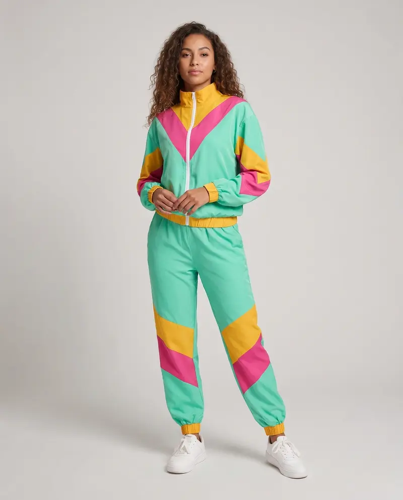 Damen Sportlicher Trainingsanzug mit bunten Details Drune