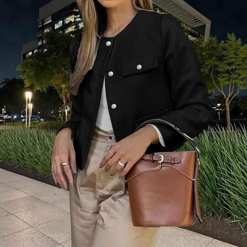 Damen Stilvolle und lässige Kurzjacke Drune