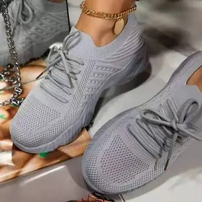 Damen Strick-Sock-Sneaker mit dämpfender Plateausohle und elastischem Einstieg Drune