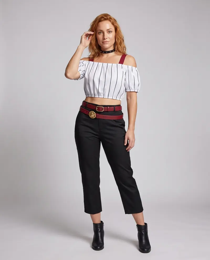 Damen Stylish Crop-Top und Palazzo-Hosen Set Drune