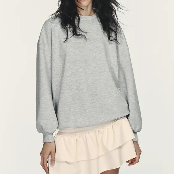 Damen Sweatshirt‑Kleid mit Stufenvolants und lockerem Oversize‑Schnitt Drune