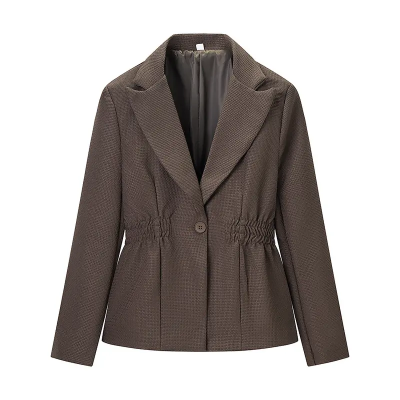 Damen Taillierter Blazer mit geraffter Taillenpartie und strukturierter Weboptik Drune