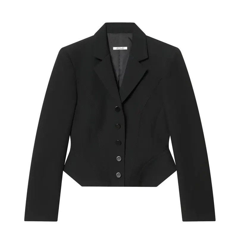 Damen Taillierter Blazer mit Korsettnähten und figurformender Taille Drune