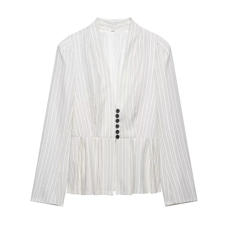 Damen Taillierter Blazer mit Schalkragen, feinen Nadelstreifen und Taillenbetonung Drune