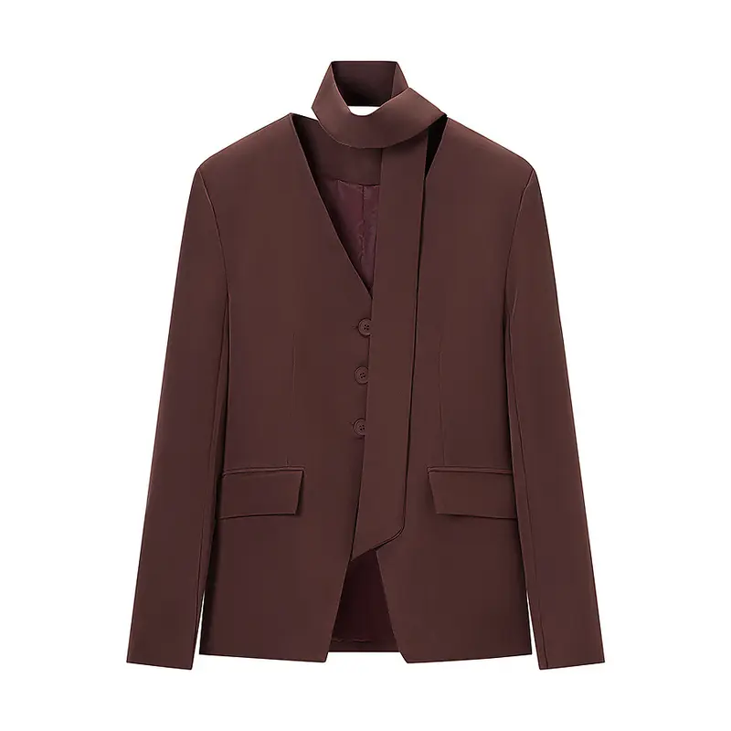 Damen Taillierter Blazer mit Schluppe, Knopfleiste und Pattentaschen Drune