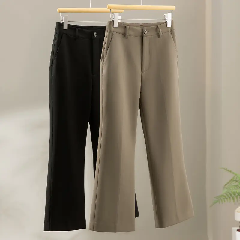 Damen Tailored-Stoffhose mit Bügelfalte, weiter Beinführung und Gürtelschlaufen Drune