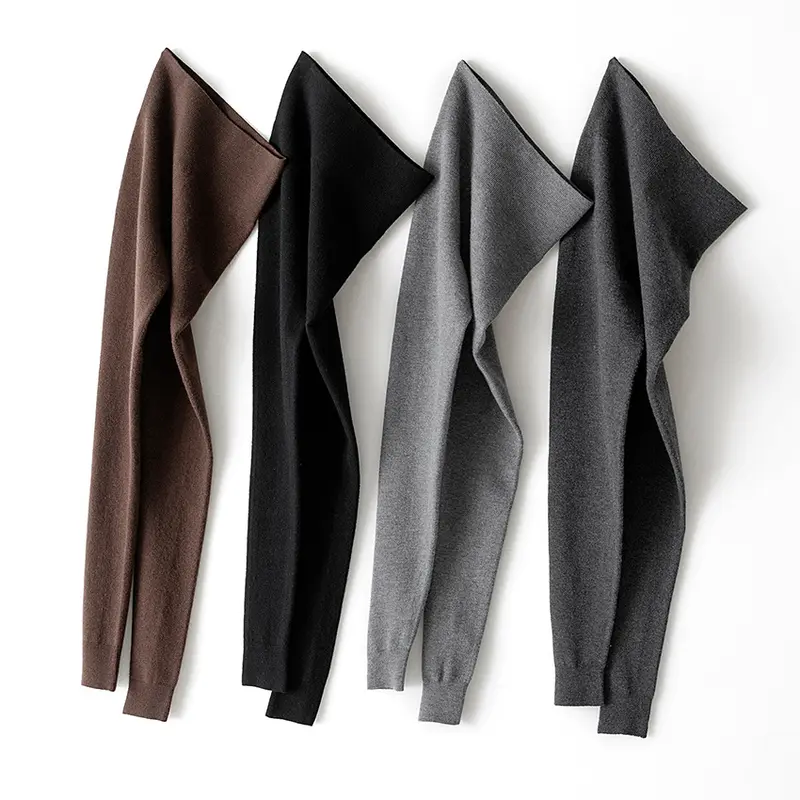 Damen Thermo-Leggings aus Feinstrick mit hohem Bund und Rippbündchen Drune