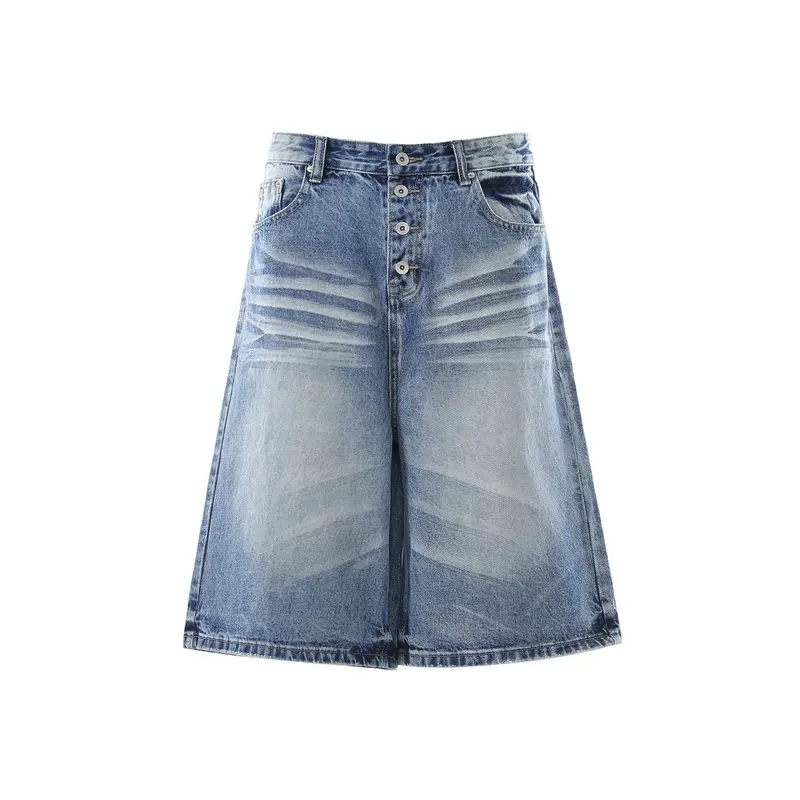 Damen Trendige Jeans-Shorts mit weitem Schnitt Drune