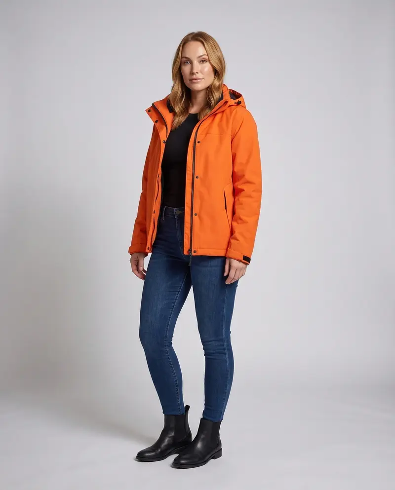 Damen Übergangsjacke mit Taschen und Kapuze Drune