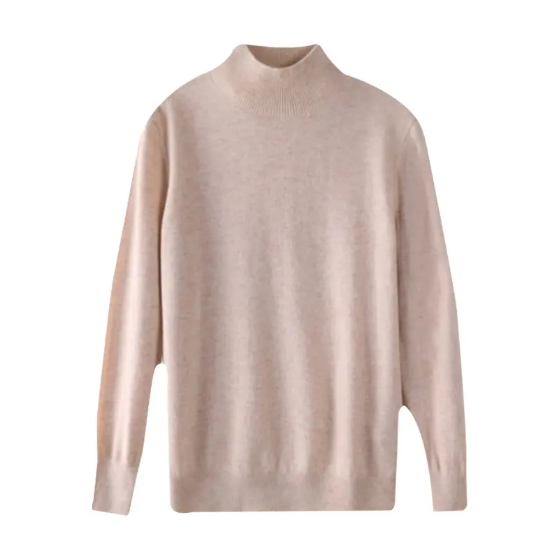 Damen Ultraleichter Mockneck-Pullover aus kaschmirähnlichem Feinstrick mit verlängerter Saumlinie Drune