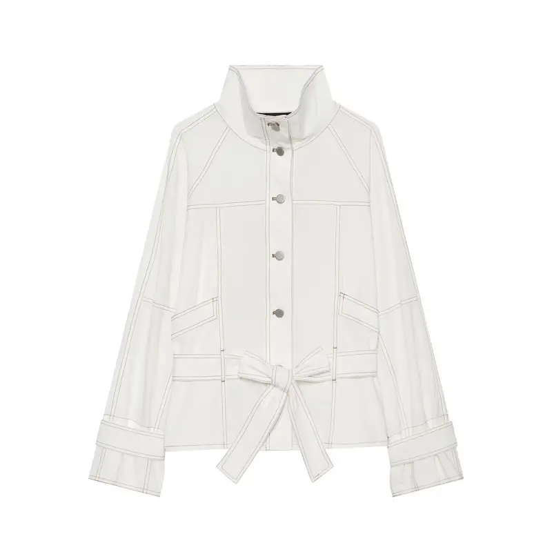 Damen Utility-Übergangsjacke mit Stehkragen und Taillengürtel Drune