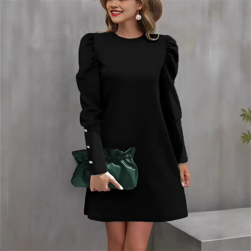 Damen Verspielt geschnittenes Langarmkleid Drune