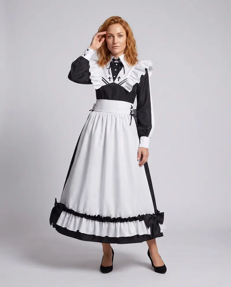 Damen viktorianisches Kostüm mit Rüschendetails und elegantem Schnürdesign Drune