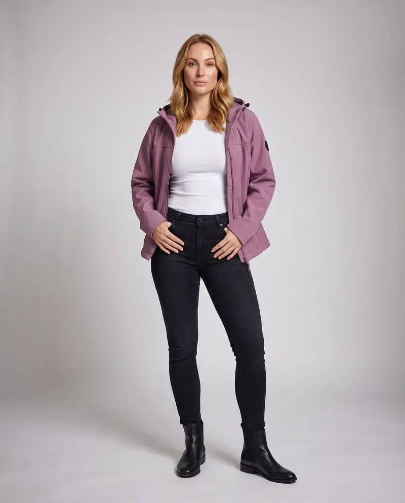 Damen wasserabweisende Outdoorjacke mit verstellbarem Kapuze Drune