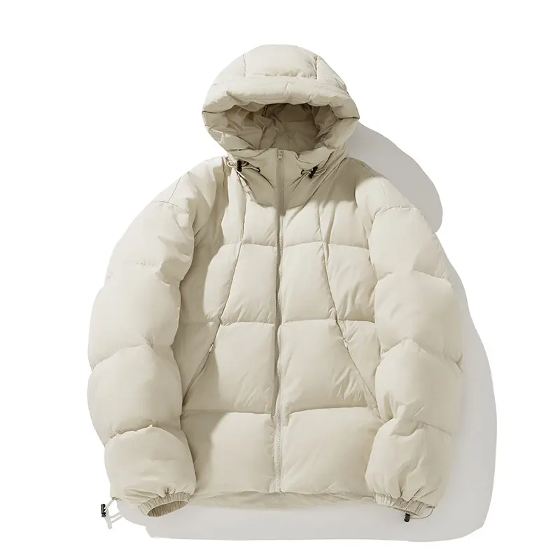 Damen Wattierte Oversize Steppjacke mit Kapuze und Kordelzug Drune