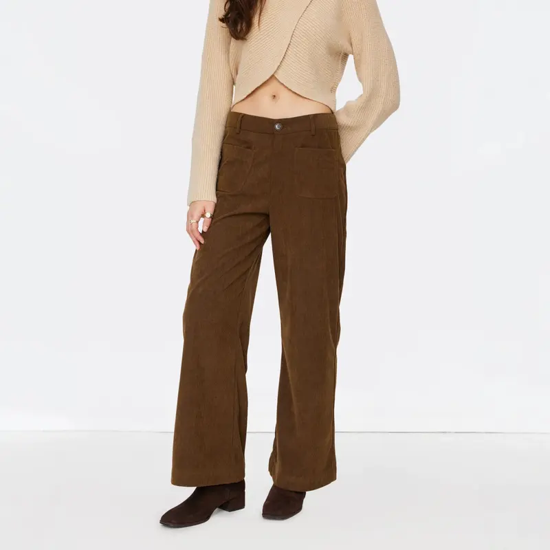 Damen Weit geschnittene Cordhose Drune